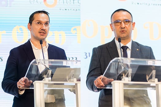 מימין: מריוס אנטוני נגרו, מזכיר המדינה במשרד האנרגיה הרומני; בוגדן אשנסה, מנהל שלוחת אקונרג׳י רומניה, צילומים: Yourlink Romania